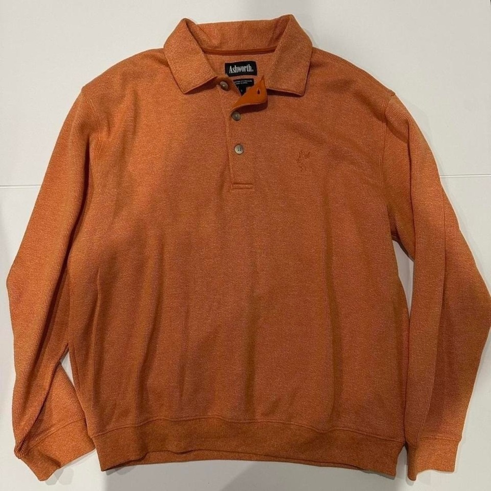Vintage Ashworth Golf Pullover Sweater 1/4 Button Up Men's Large